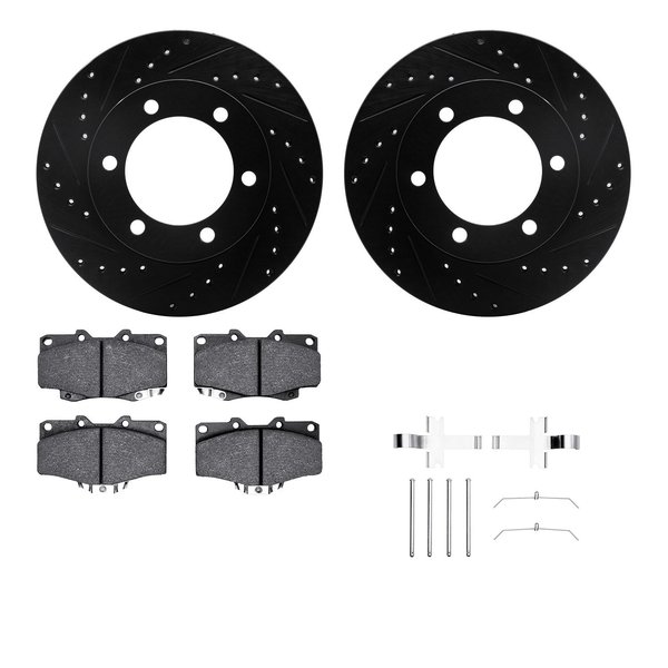 Dynamic Friction Co 8412-76011, Rotors-Drilled and Slotted-Black w/Ultimate Duty Brake Pads incl. Hardware, Zinc Coated 8412-76011